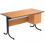 Lehrertisch, 130x65 cm (B/T), 76 cm hoch, Platte: Melamin, PU-Kante, 